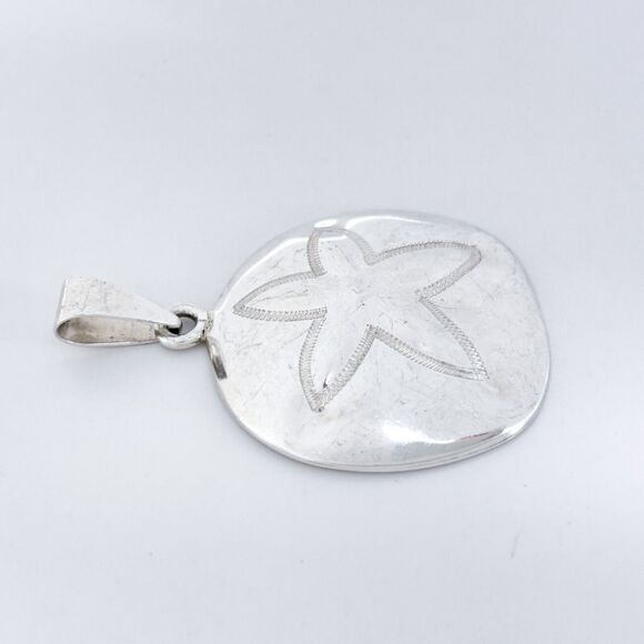 Vintage Mexico ATI Sterling Silver 925 Sand Dollar Pendant - Picture 3 of 7